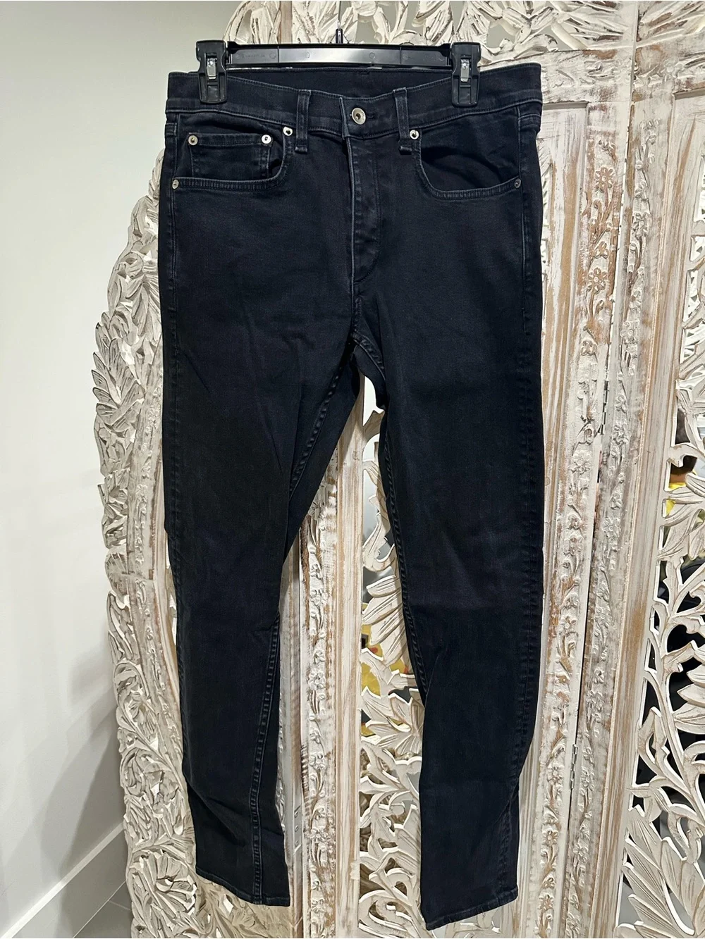 rag & bone Men's Extra Slim Black Jeans